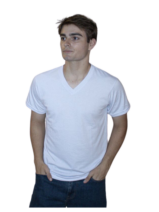 Camiseta piel durazno cuello V