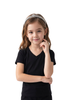 Camiseta infantil piel durazno cuello V