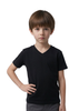 Camiseta infantil piel durazno cuello V