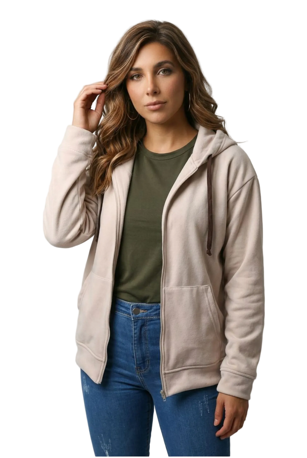 BUZO PERCHADO  CREMALLERA  UNISEX