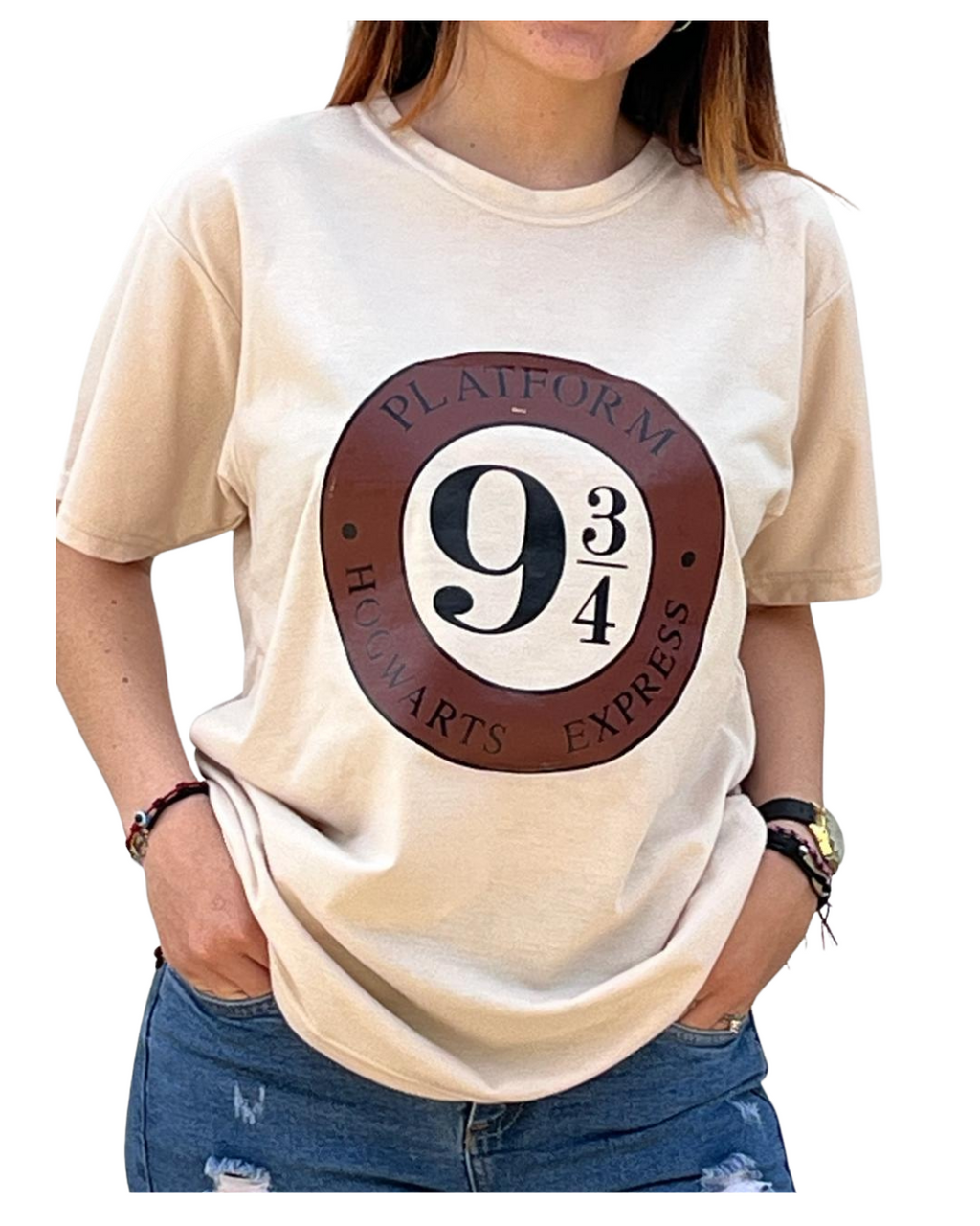 Camiseta estampada diseno Harry Potter Plataforma 9 3 4