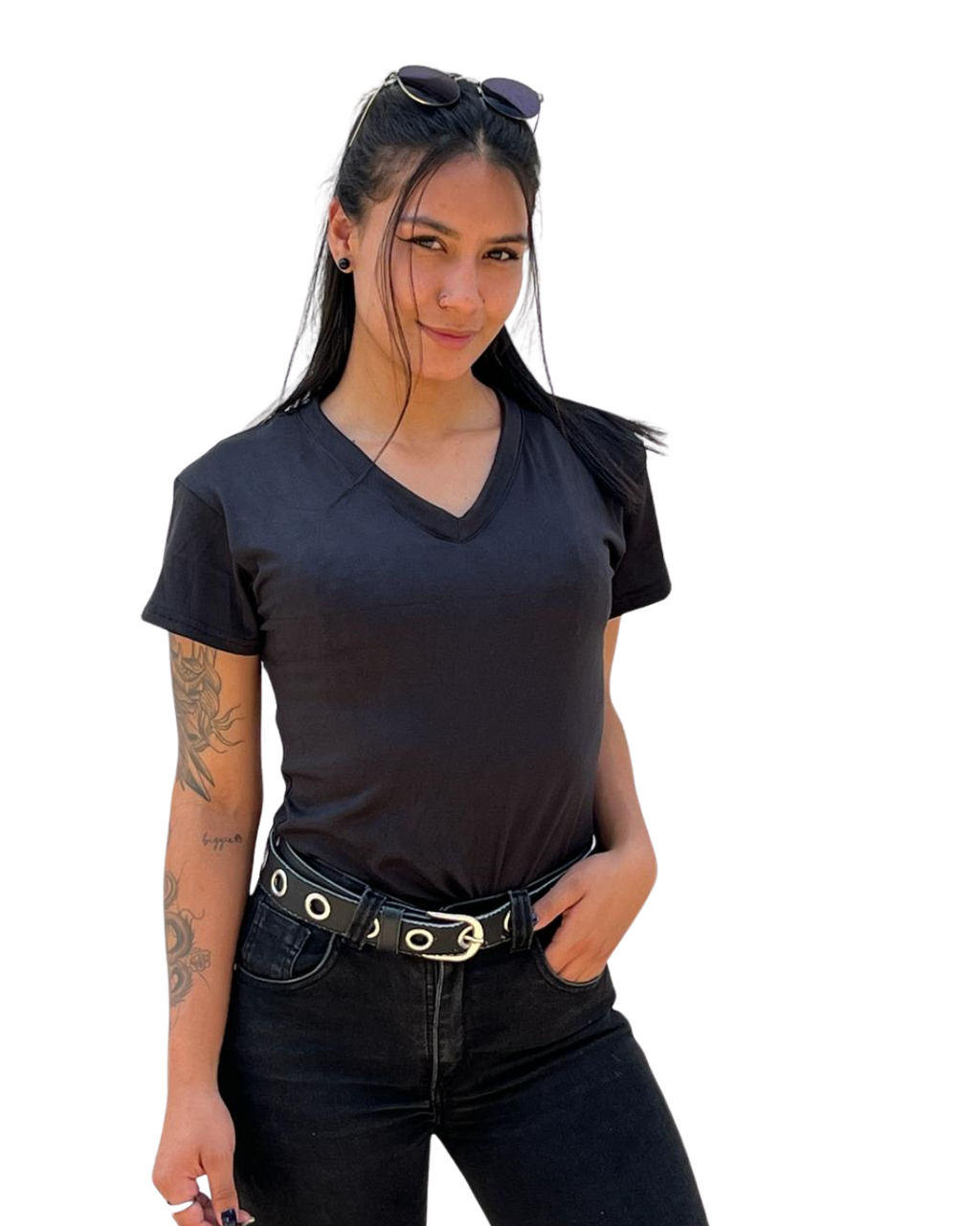Camiseta cuello v mujer