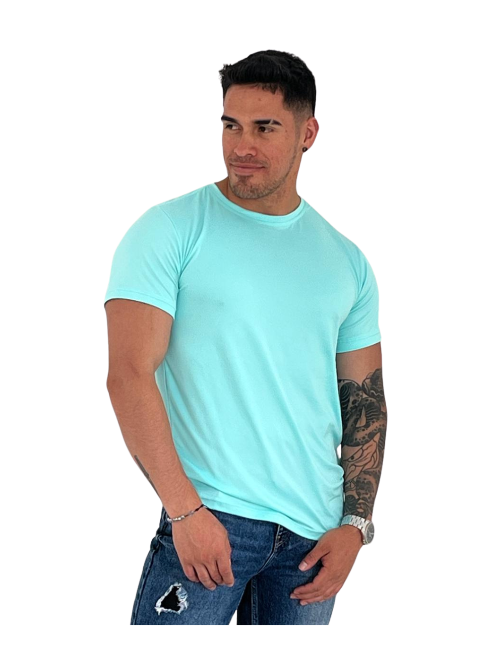 Camiseta hombre piel durazno cuello redondo colores Sofia Camisetas y Estampados