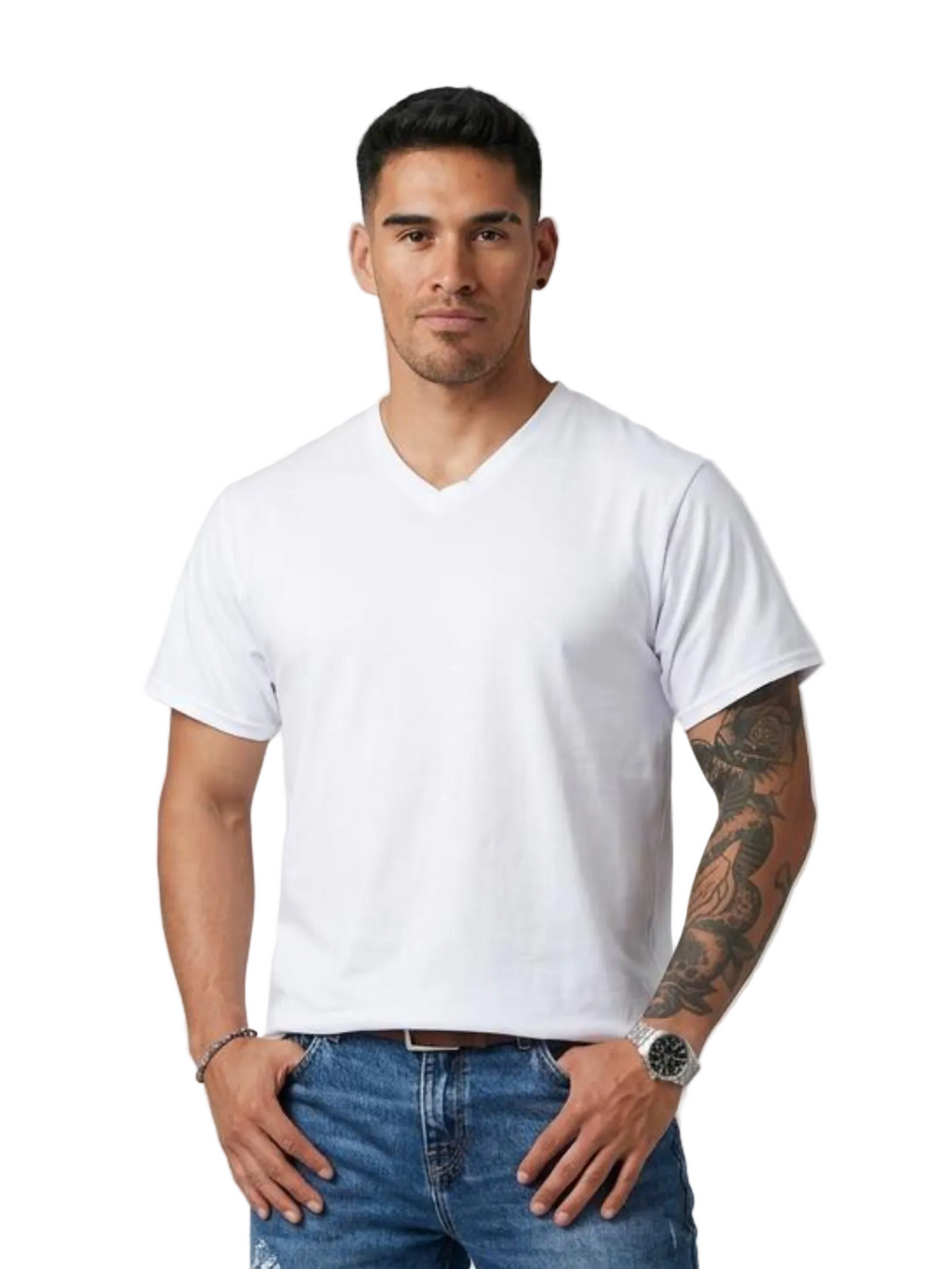 CAMISETA CUELLO V PIEL DURAZNO
