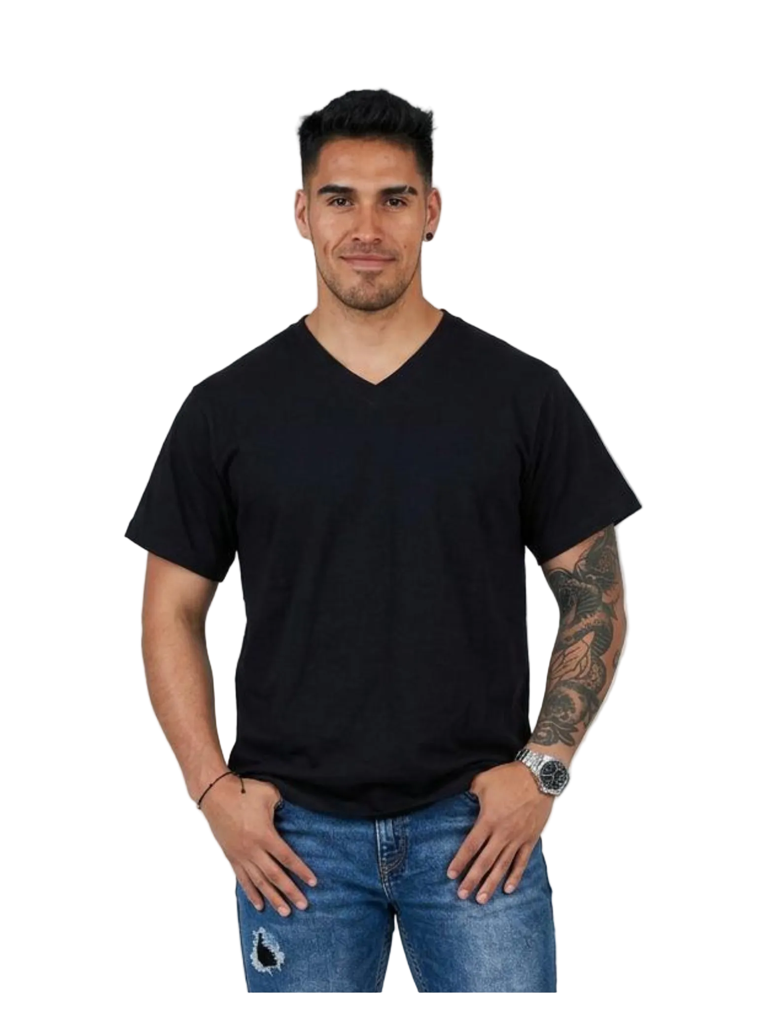 CAMISETA CUELLO V PIEL DURAZNO