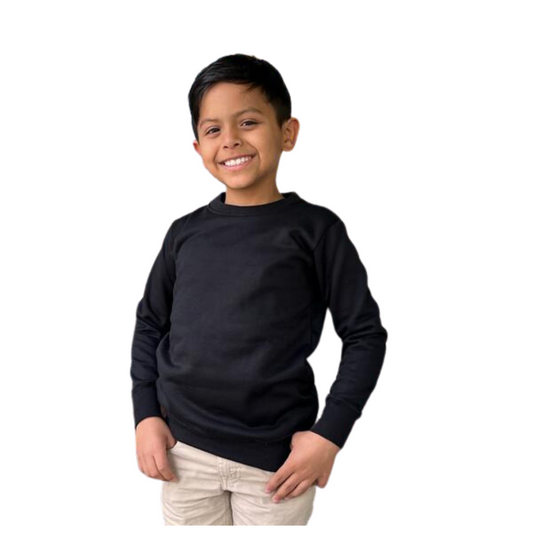 Buzo cuello redondo perchado infantil unisex